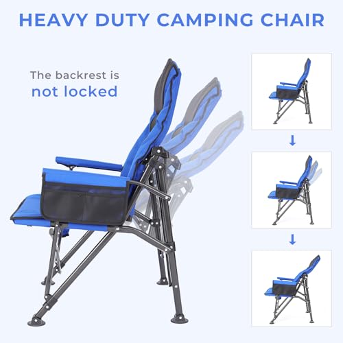 Oversized Folding Camping Chair with Cup Holder & Side Pocket T7912