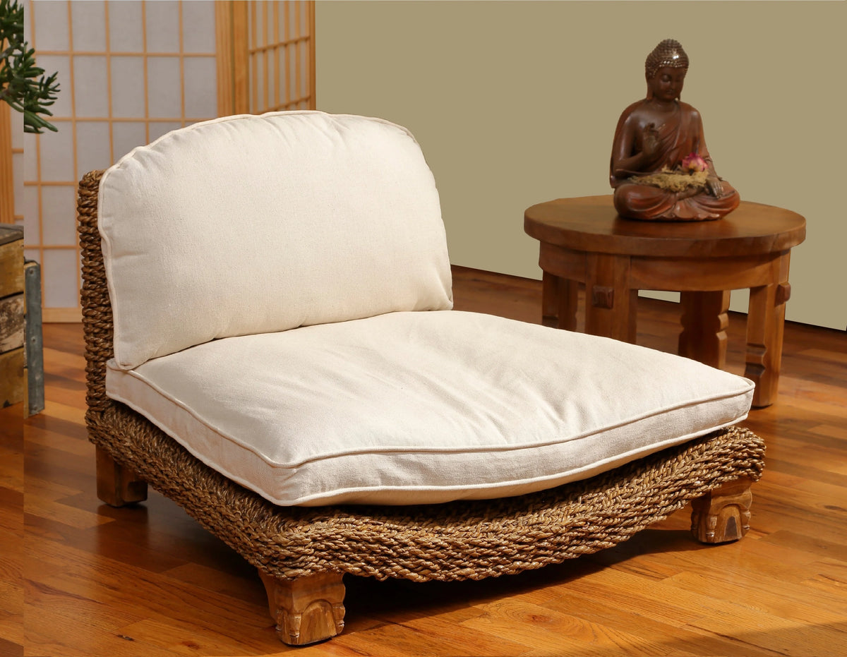 Natural Meditation Chair with Cream Cushion E52781