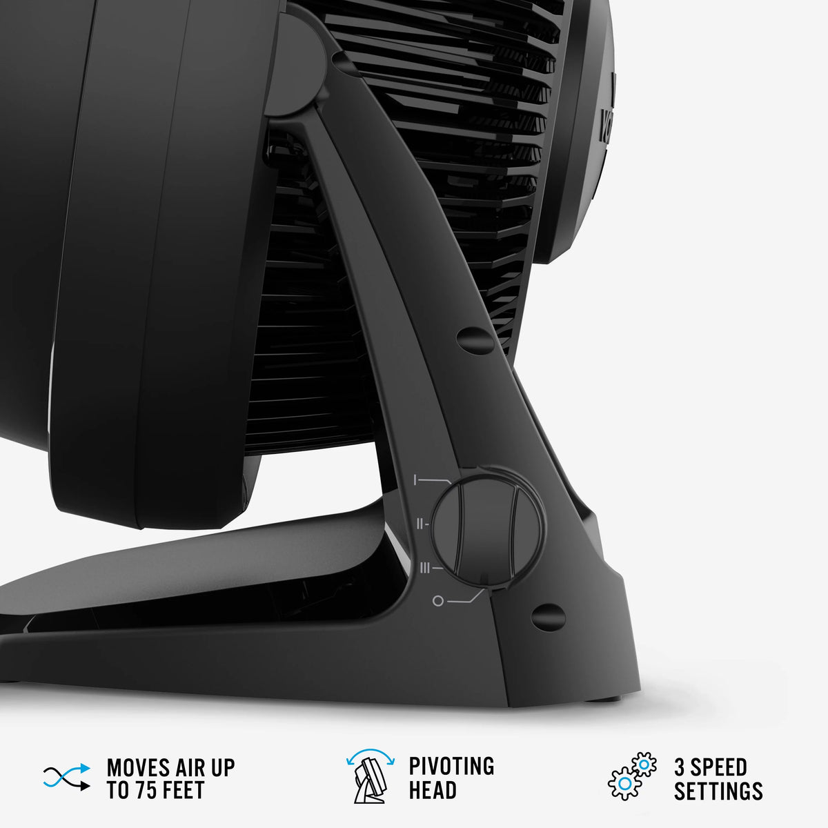 Black Whole Room Air Circulator Floor Fan L94253
