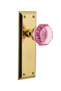 New York Plate Door Knob in Unlaquered Brass P964