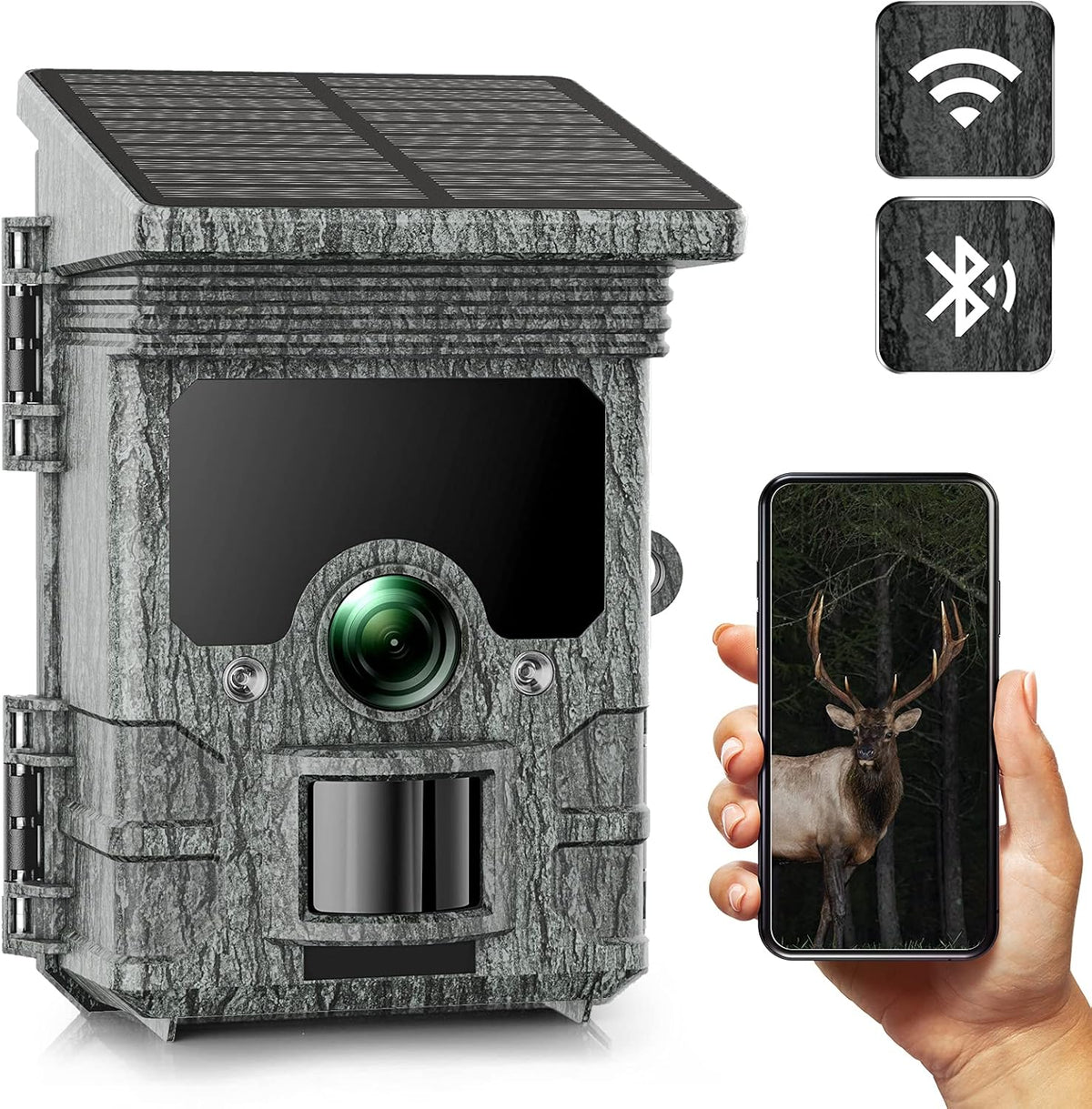 Solar Powered WiFi 4K 30MP Trail Camera with Night Vision U55791
