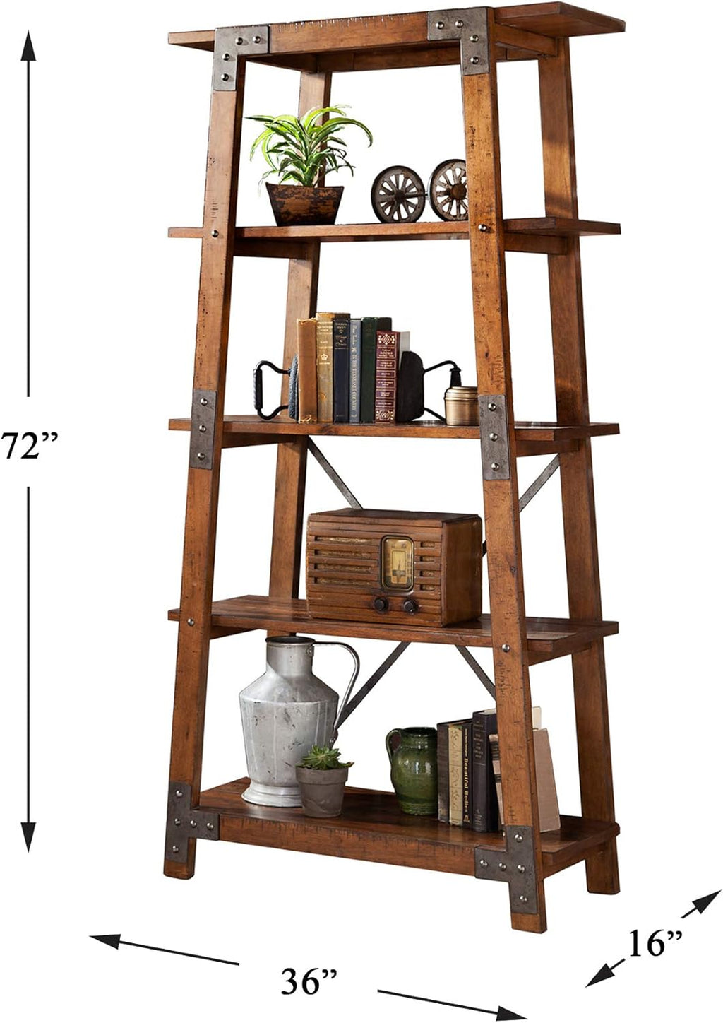 Brown 4-Tier Bookcase D17696