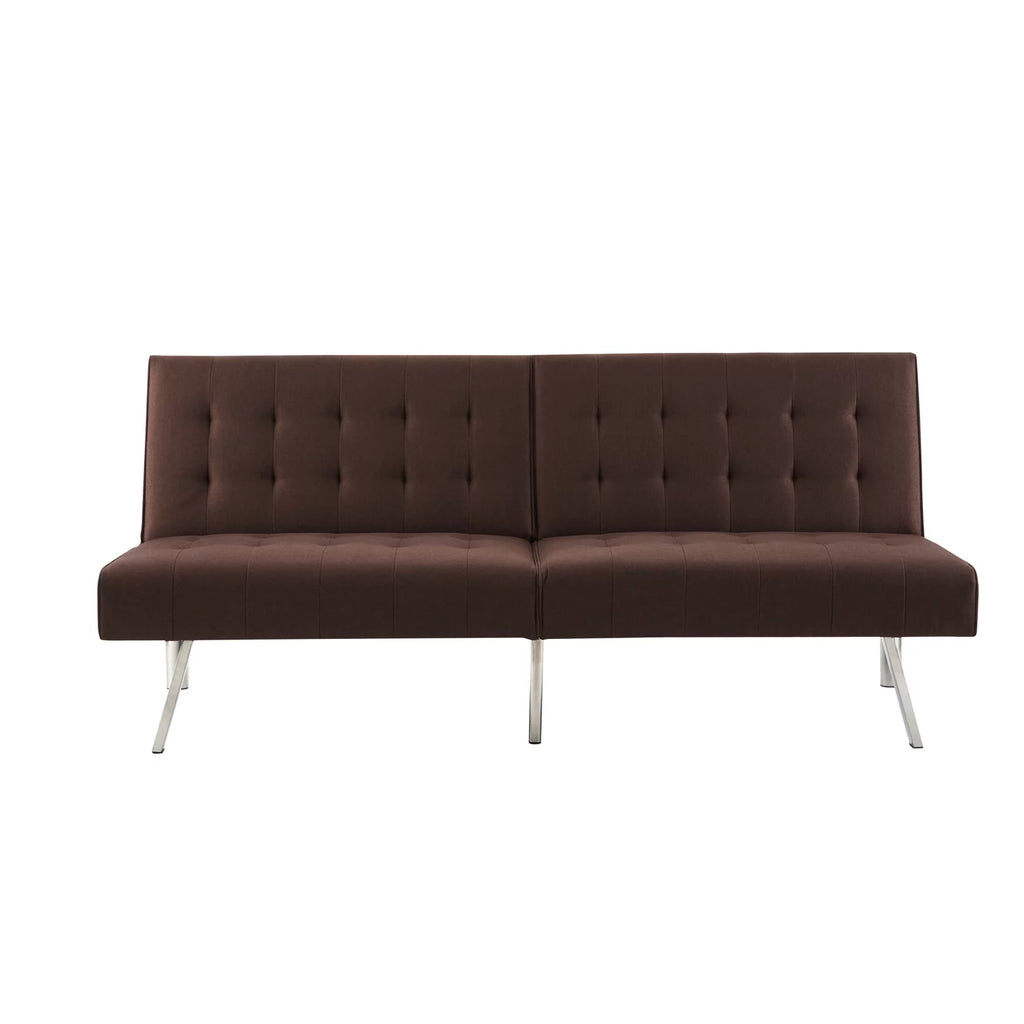 Espresso Linen Tufted Split Back Futon Sofa F2610