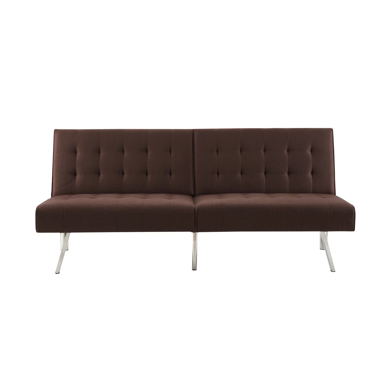Espresso Linen Tufted Split Back Futon Sofa F2610