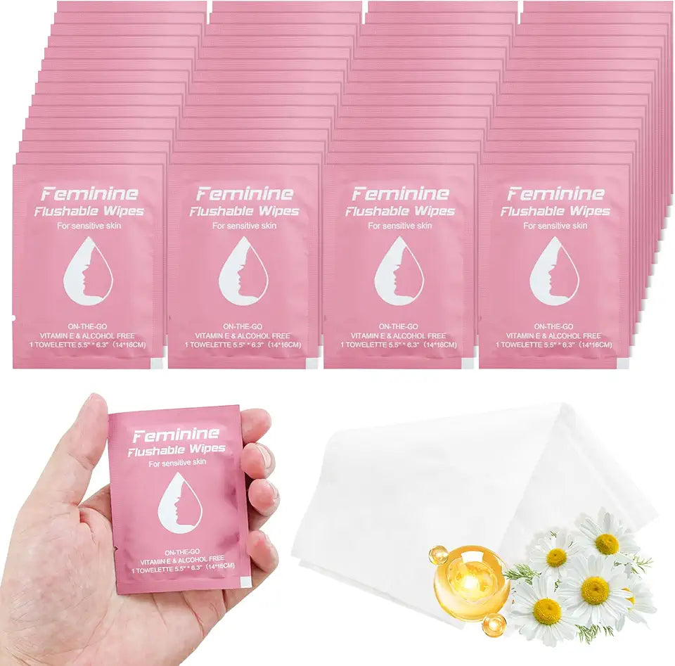 Individually Wrapped Flushable Feminine Wipes I59818