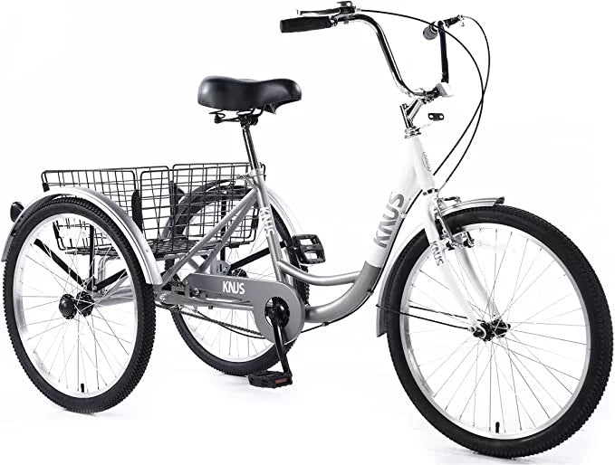 Silver Single Speed 26 inch Adult Tricycle with Basket F85788
