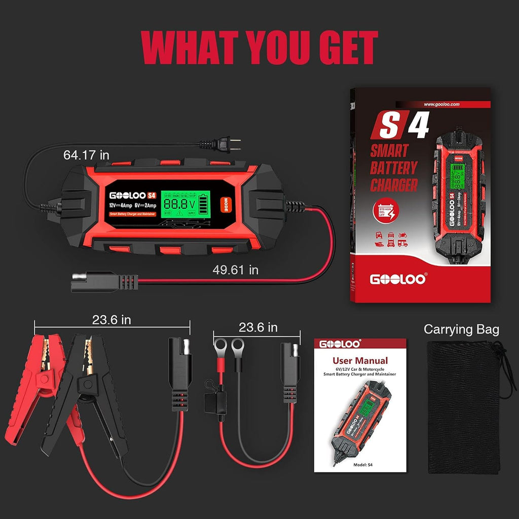 6V/2A and 12V/4A Smart Car Battery Charger S2330
