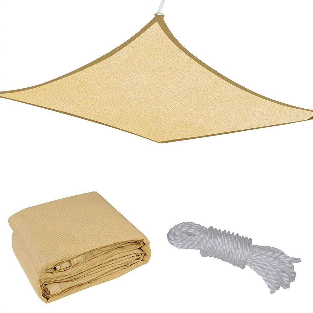 Rectangle Sun Sail Shade Canopy 20ftx16ft Desert Sand D7670