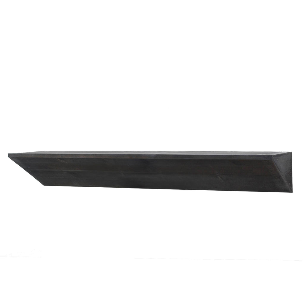 Large Black Wood Floating Wall Shelf D994415