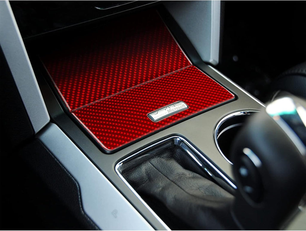 Carbon Fiber Interior Center Console Storage Box Panel Sticker Trim Cover Pack of 2 B8914
