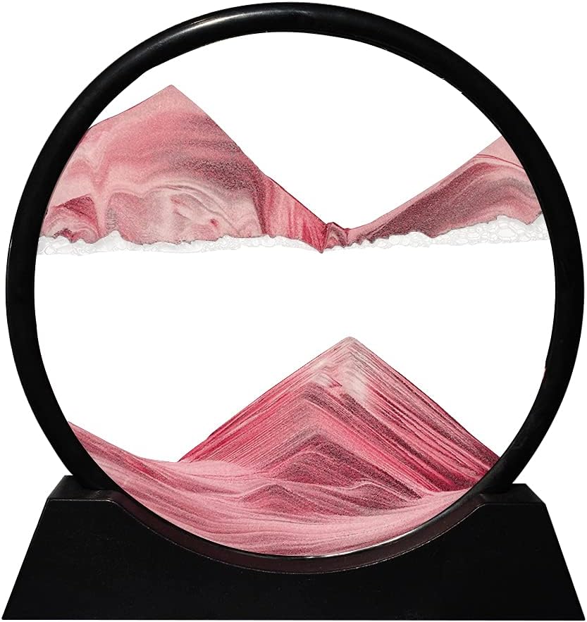 Moving Sand Art Picture 3D Deep Sea Round Pink B79308