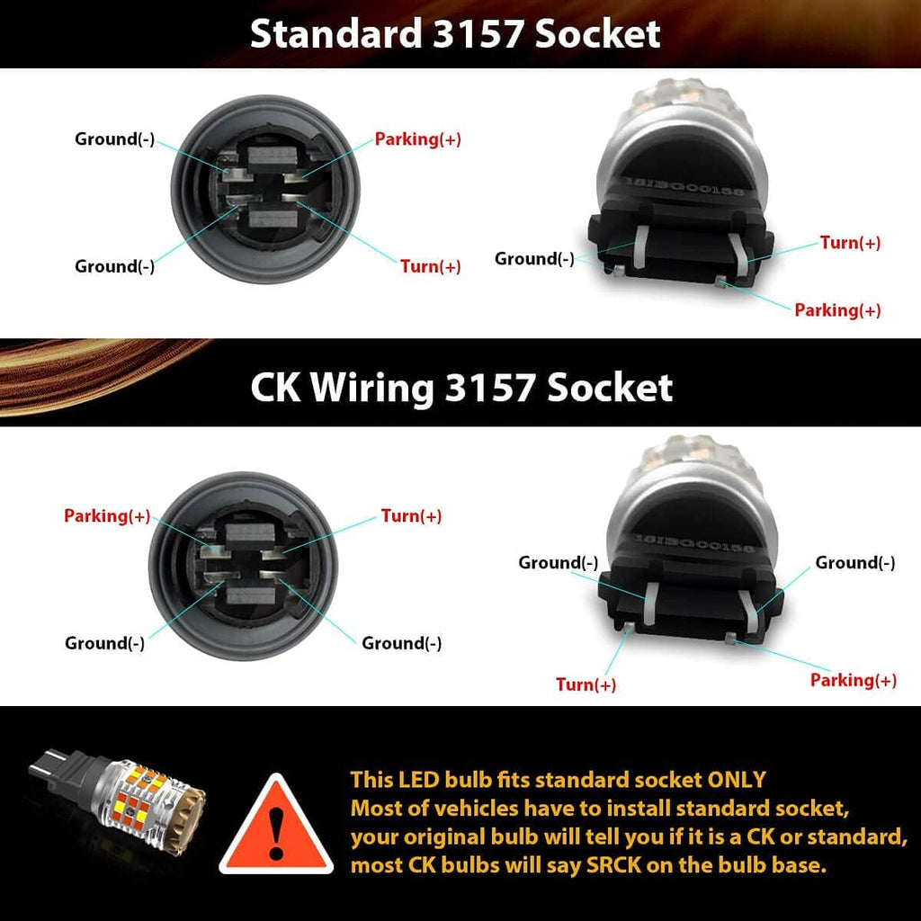 3157 LED Switchback White Amber Turn Signal Bulb Pack of 2 Q64150