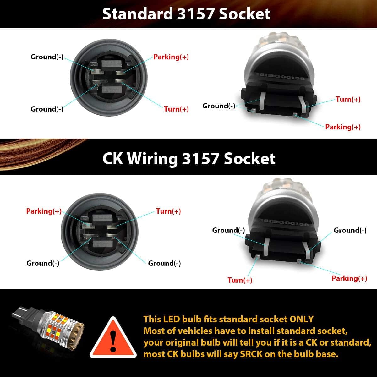 3157 LED Switchback White Amber Turn Signal Bulb Pack of 2 Q64150