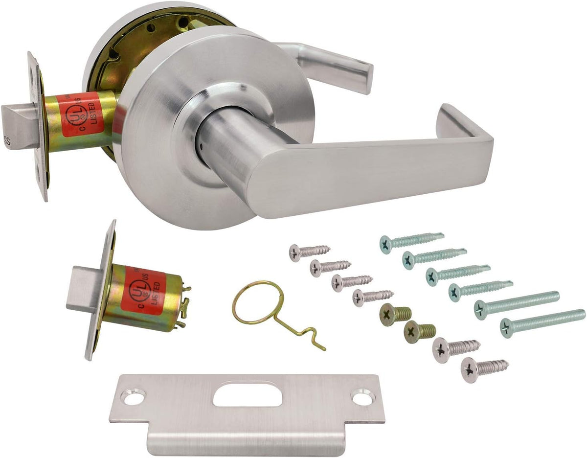 Satin Chrome Commercial Duty Cylindrical Lever Lockset R294309