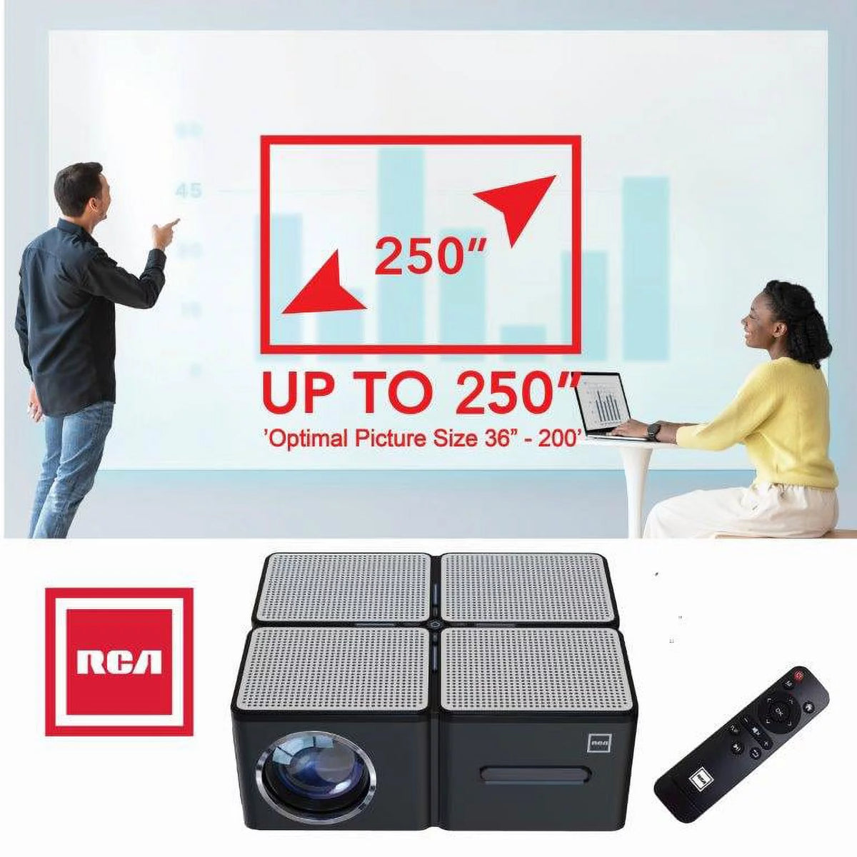 1080P 5 LCD Panel 450 ANSI Lumens Black Home Theater Projector Q84310