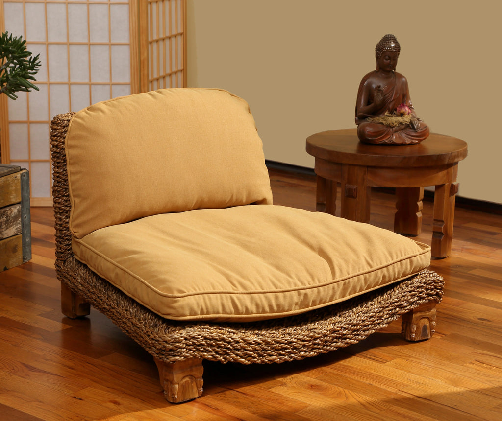Natural Meditation Chair with Cream Cushion E52781