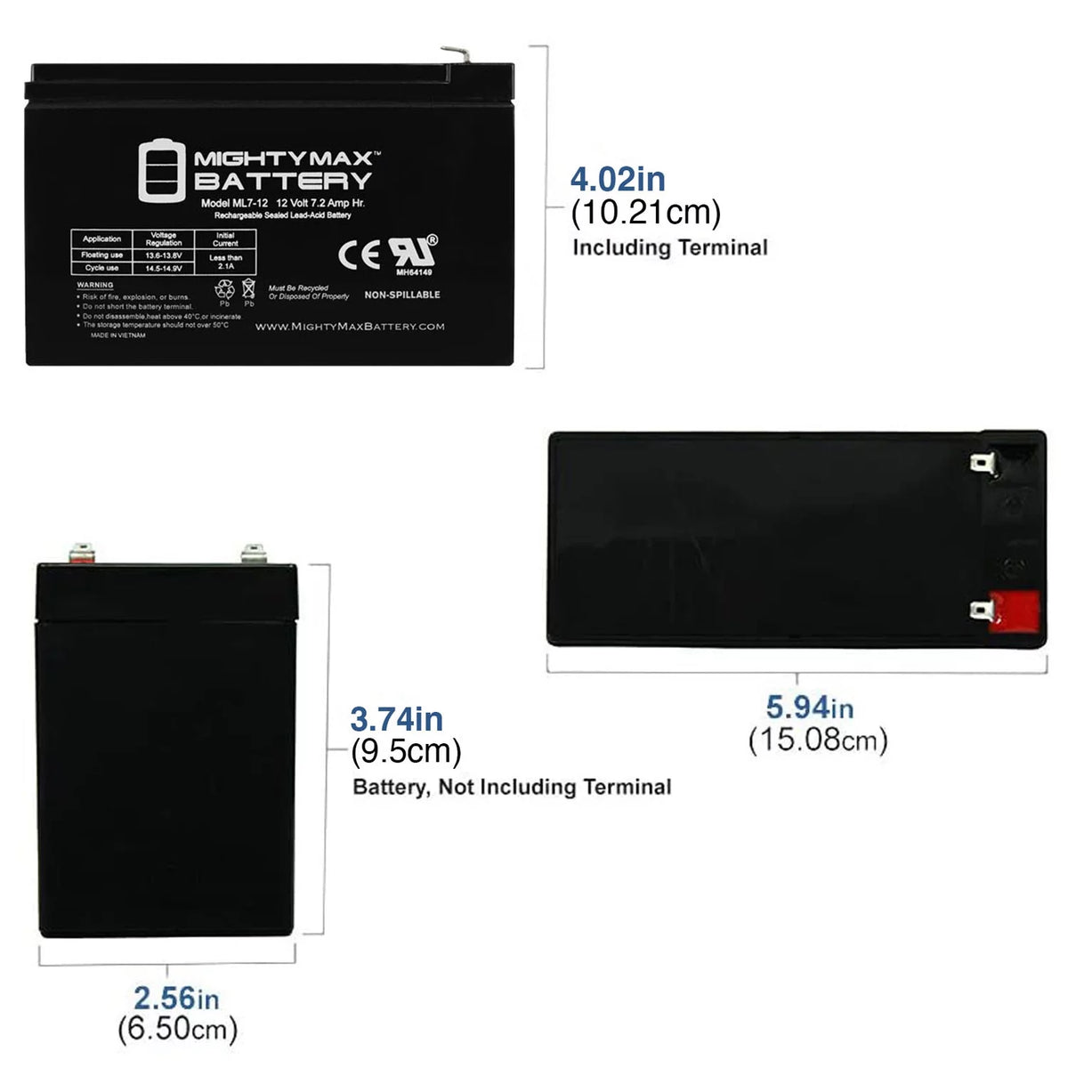 12V 7AH Replacement Battery + 12V 1Amp Charger Y55655