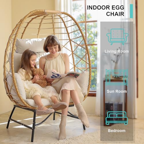 Oversized Wicker Egg Chair with Cushion S41546