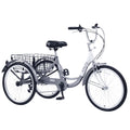 Silver Single Speed 26 inch Adult Tricycle with Basket F85788