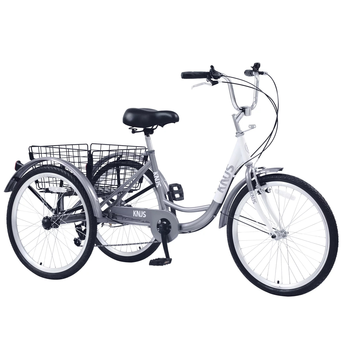 Silver Single Speed 26 inch Adult Tricycle with Basket F85788