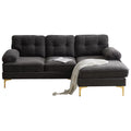 Brown Velvet L Shaped Sectional Sofa F482