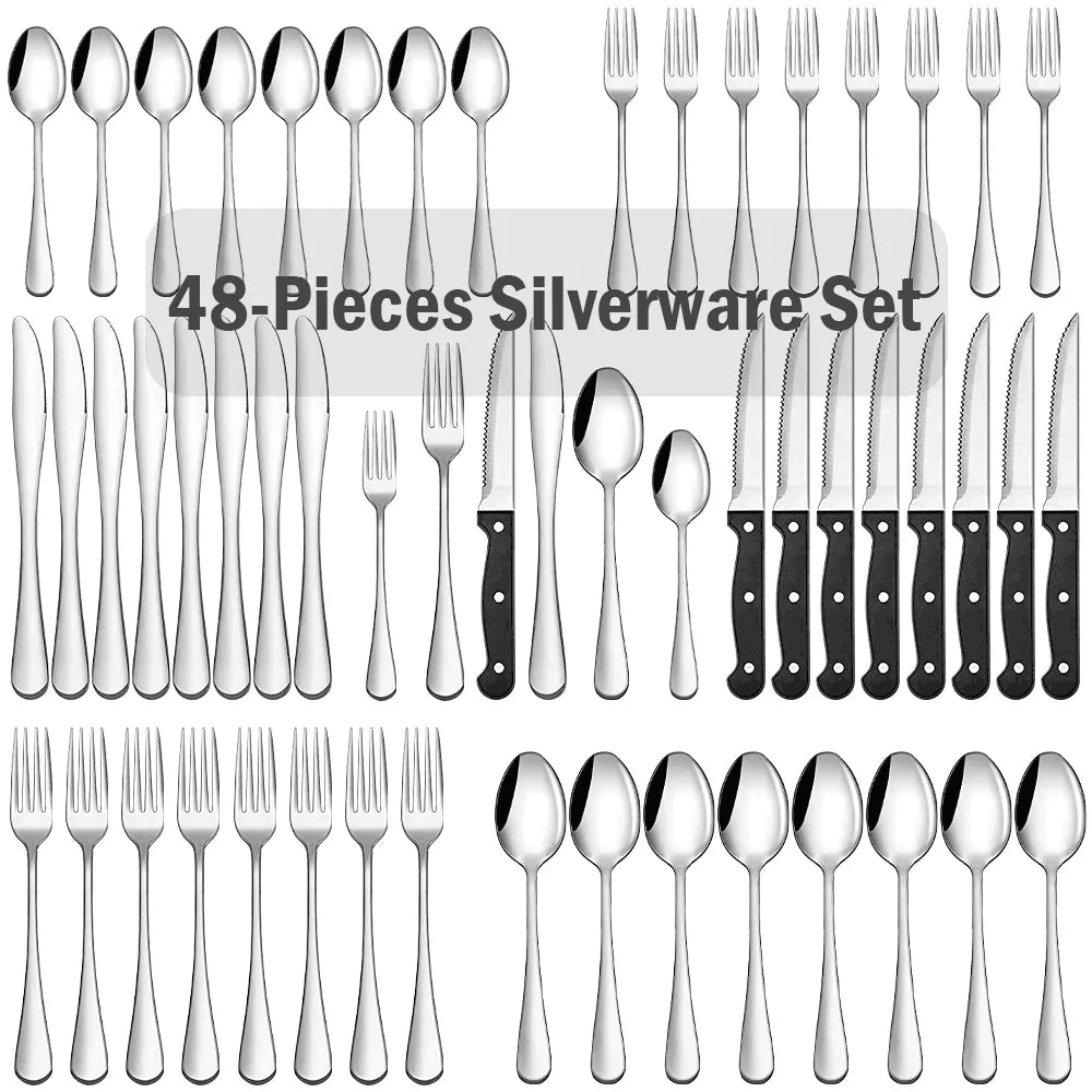 48-Pieces Stainless Steel Silverware Set H303