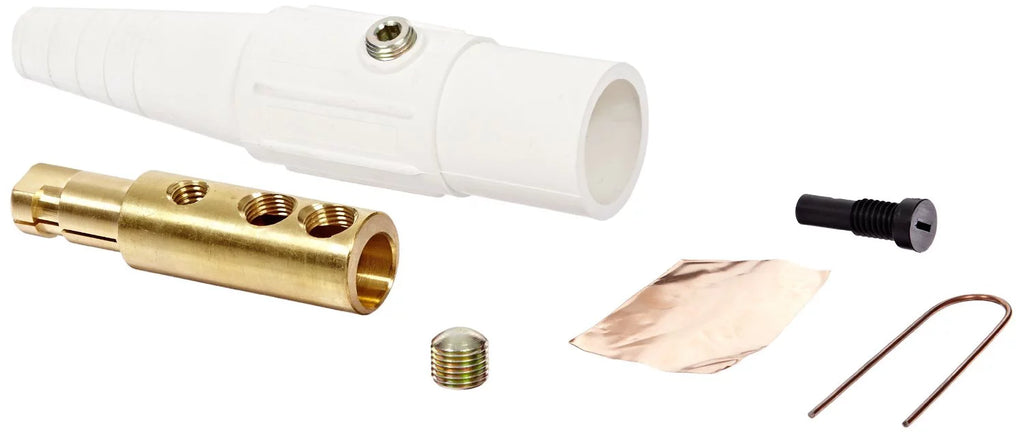 White Brass 400Amp 600V Inline Male A4045