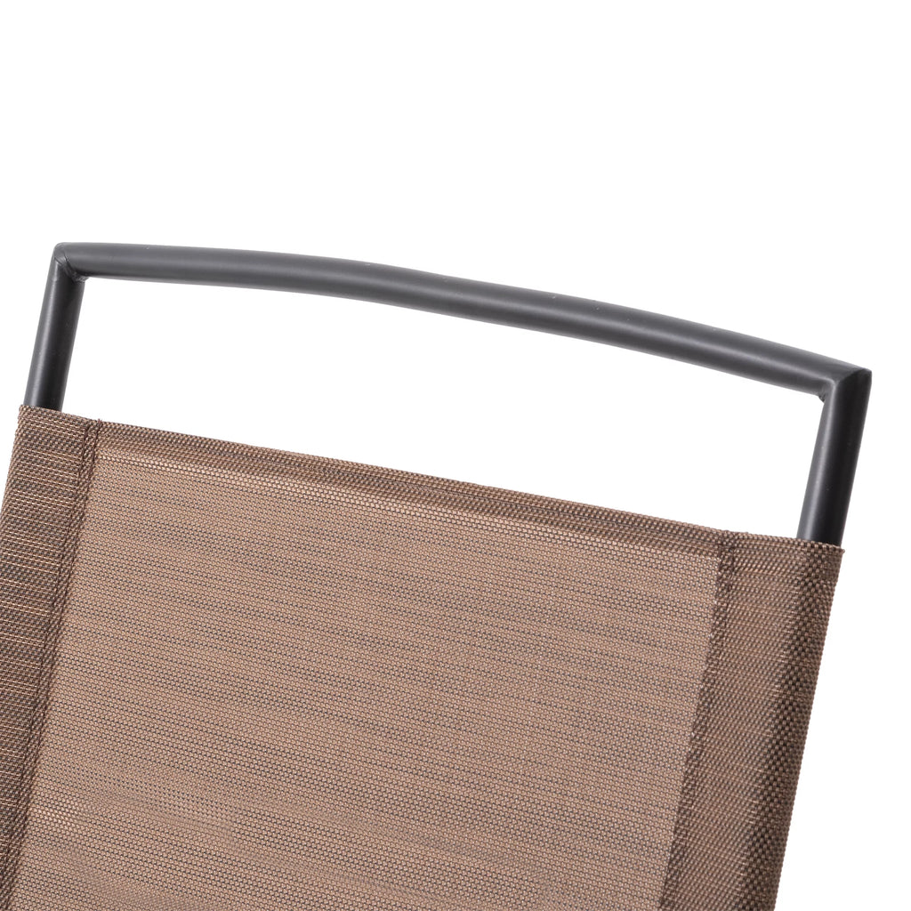 Metal Patio Bistro Table and Folding Chairs Set of 3 Brown P487