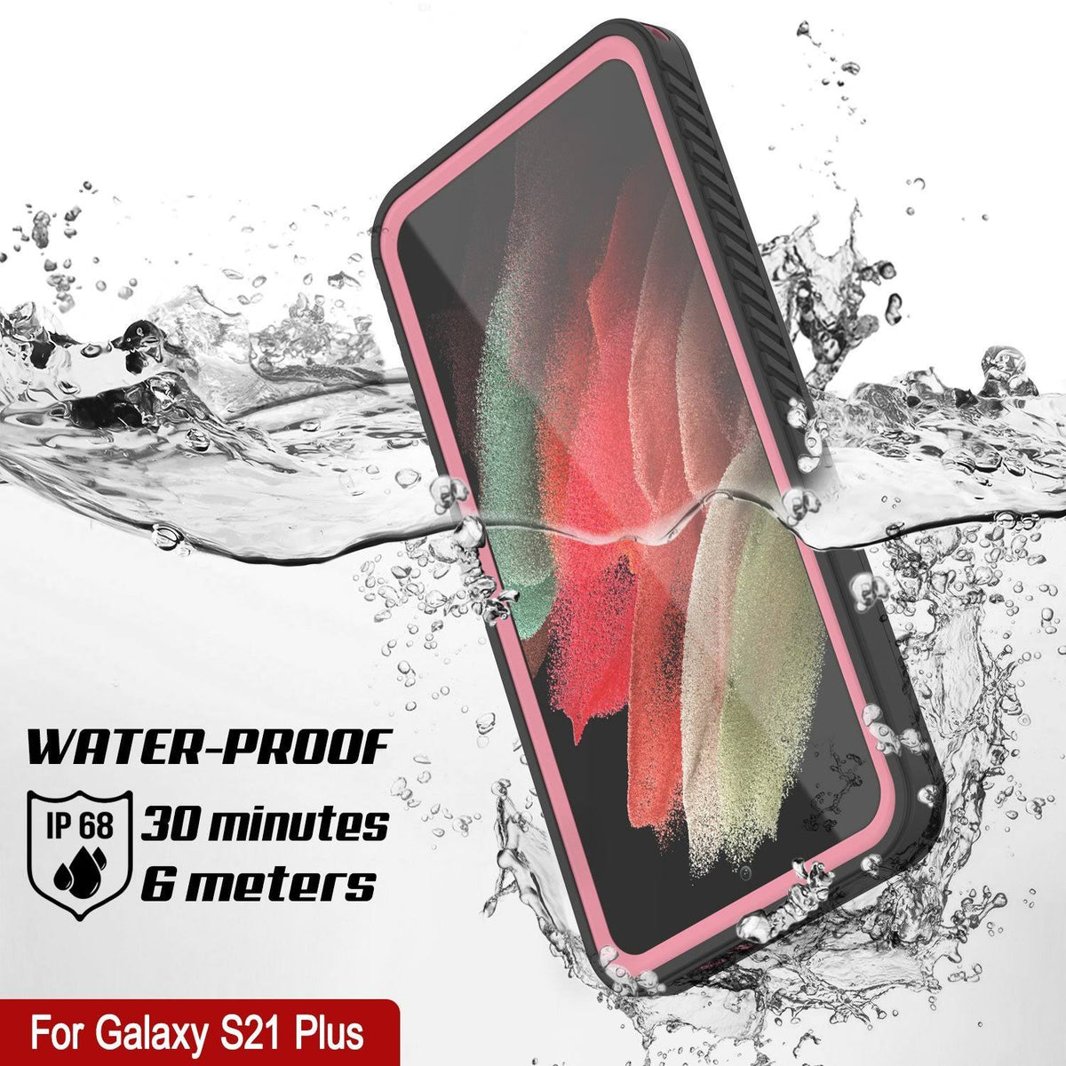 Galaxy S21+ Plus Water Shock Snowproof Slim Screen Protector Case Pink U5257