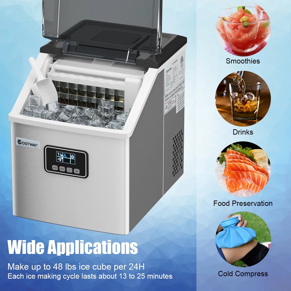Stainless Steel Countertop Ice Maker Machine B87320