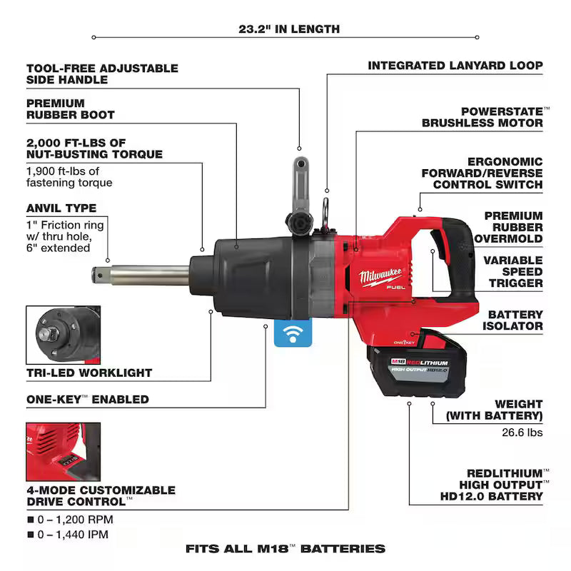 18V Lithium-Ion Brushless Cordless 1 in. Impact Wrench Kit G67963