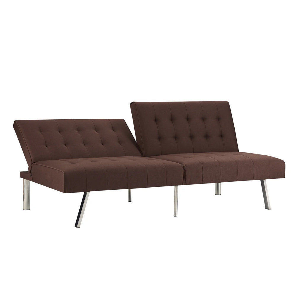 Espresso Linen Tufted Split Back Futon Sofa F2610