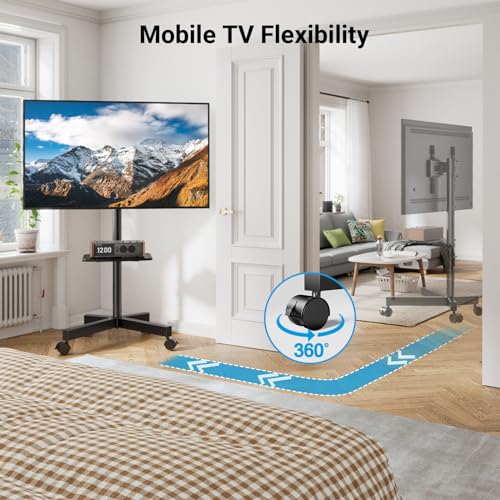 Mobile TV Stand for 23-60 Inch TVs with Laptop Shelf L9219