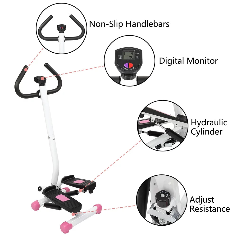 Mini Aerobic Stepper Twist Fitness Machine with Handle I59709