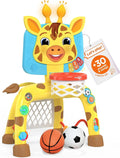 Giraffe Basketball Hoop & Soccer Goal Activity Center A914