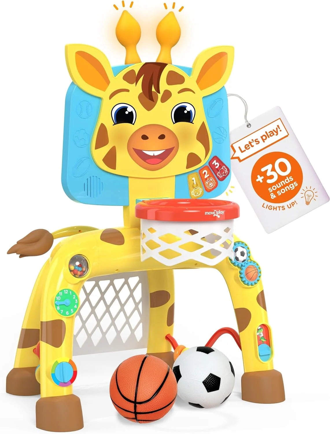 Giraffe Basketball Hoop & Soccer Goal Activity Center A914
