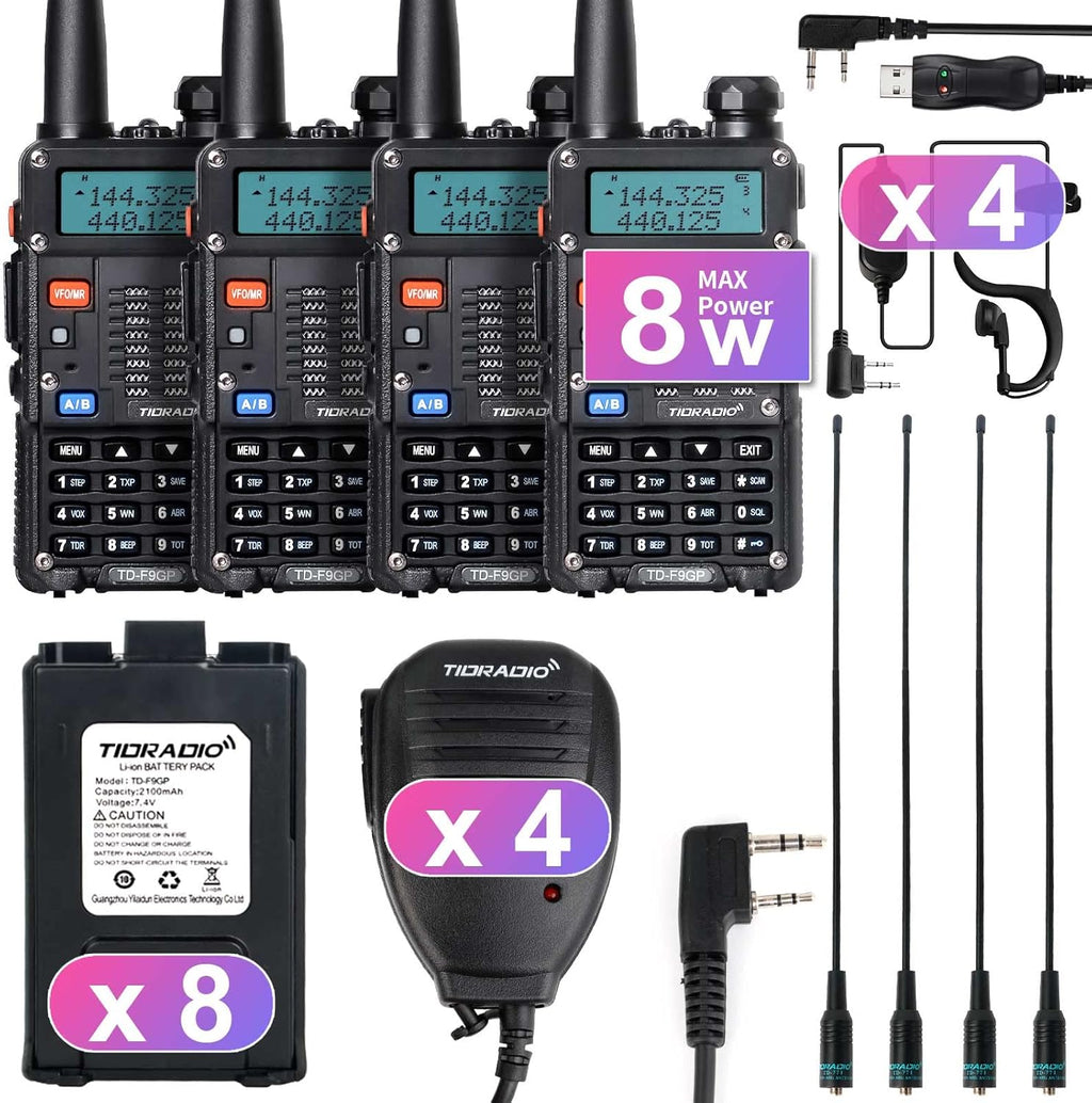 Handheld High Power 2 Way Radio with Programming Cable 2Pack Black G246788