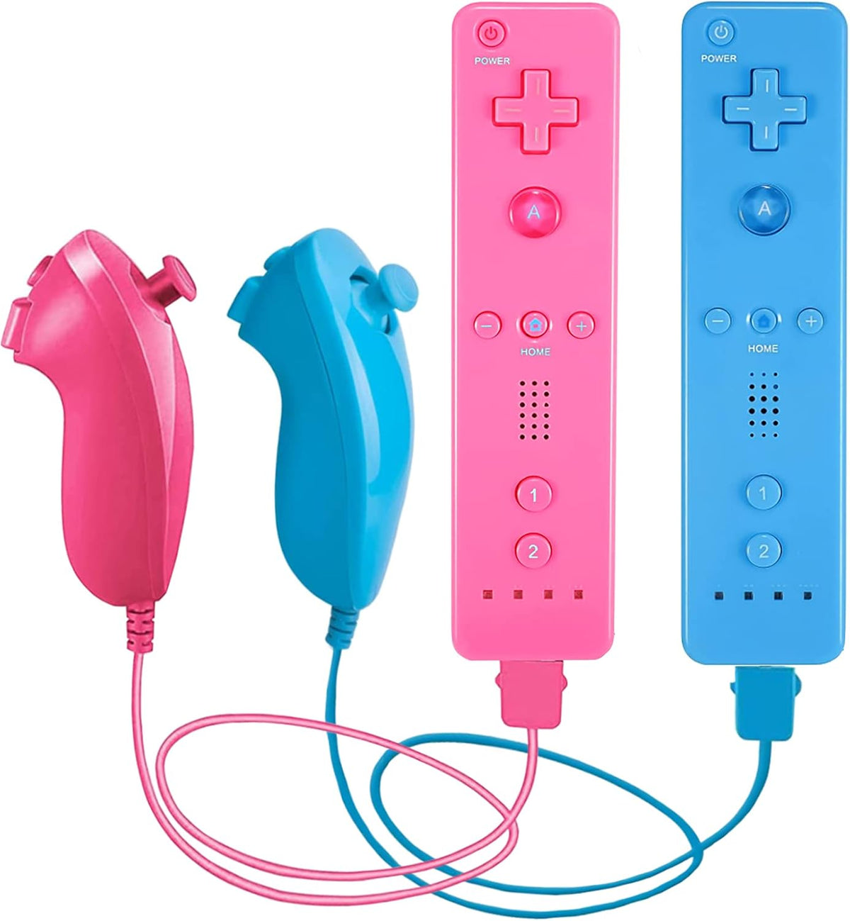 2 Pack Remote Controller and Nunchuck Joystick with Silicone Case and Wrist Strap H333533