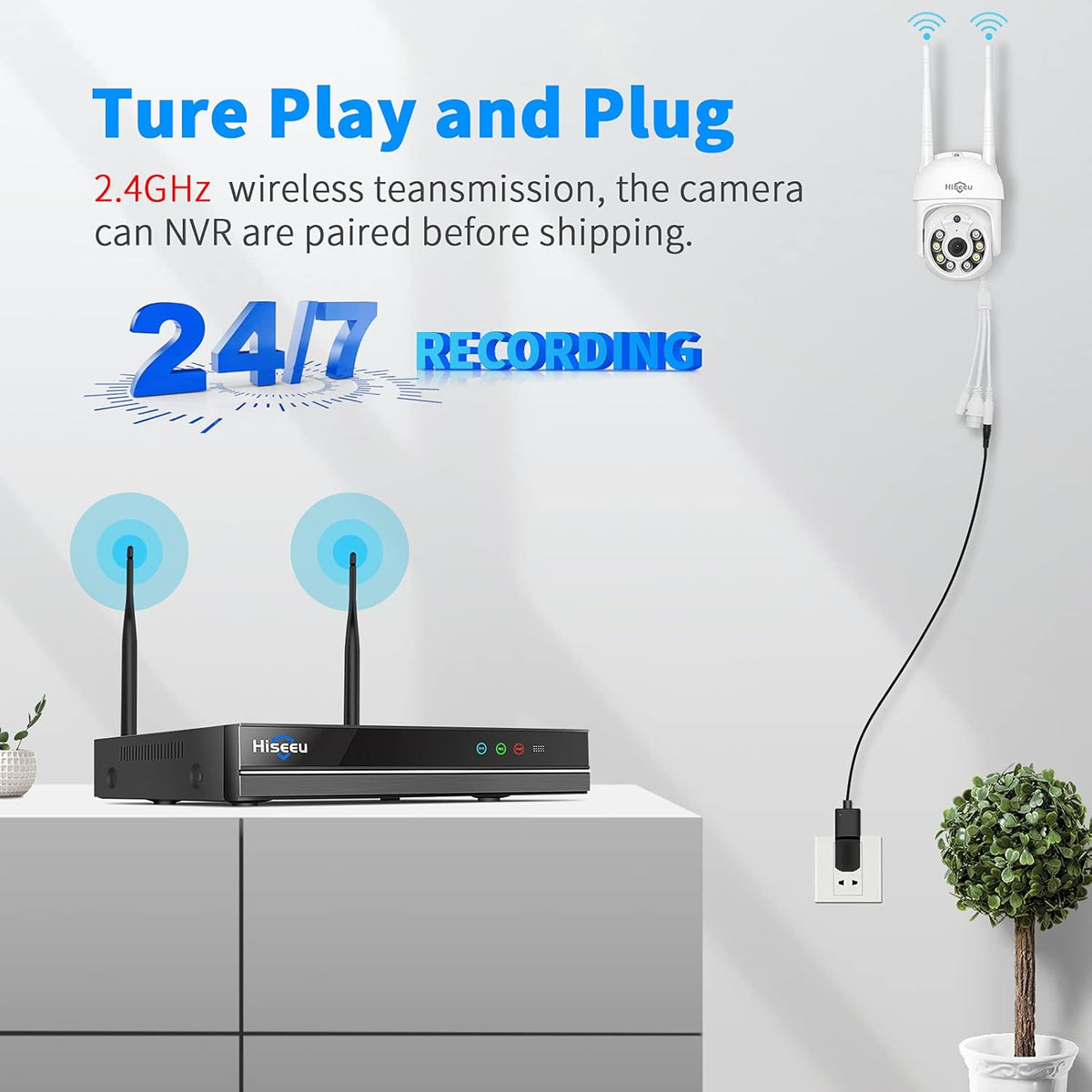 3MP Outdoor WiFi Pan/Tilt Security Camera with Floodlights Y526336