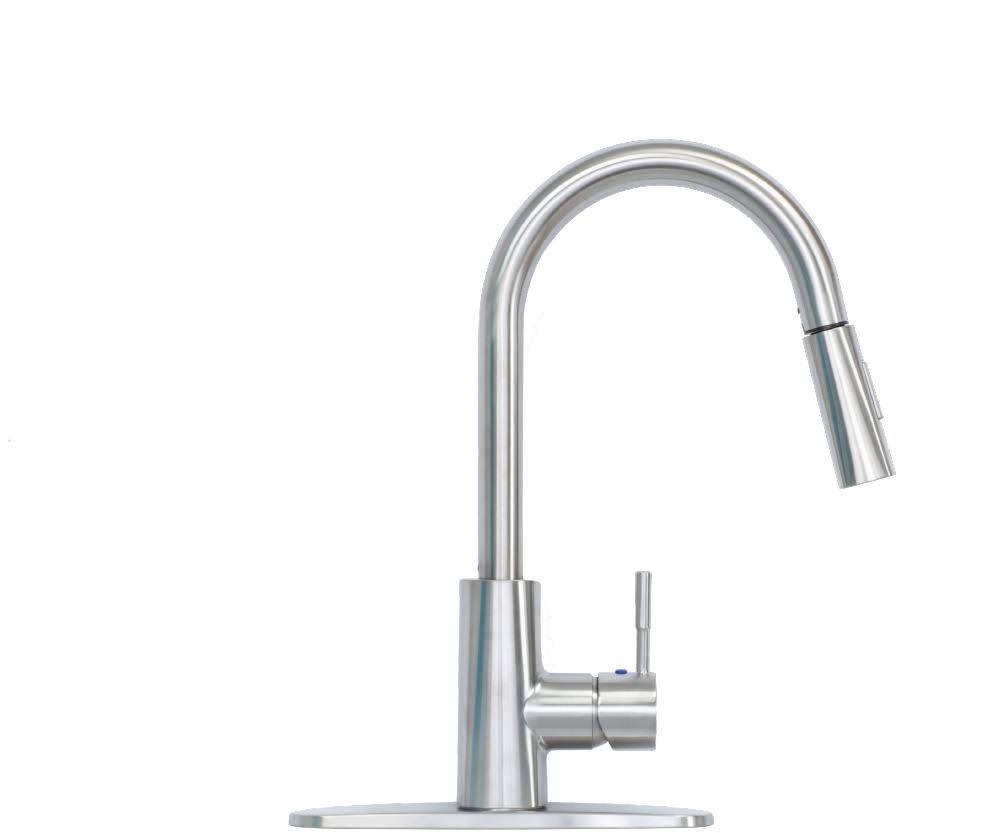 White Utility Sink with Cabinet and Pull-Down Faucet Z785906