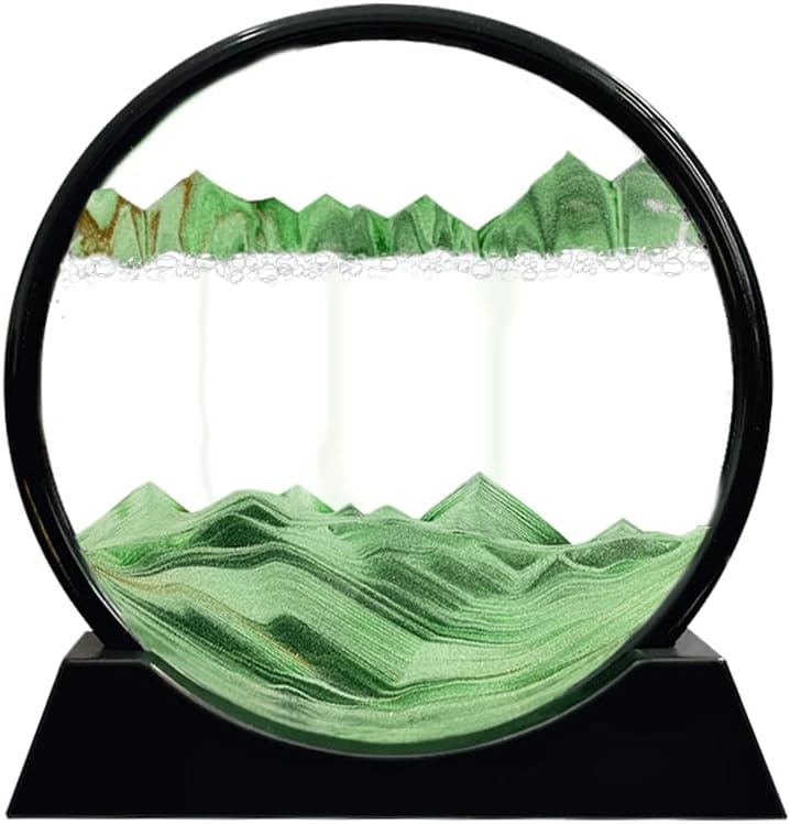 Moving Sand Art Picture 3D Deep Sea Round Pink B79308