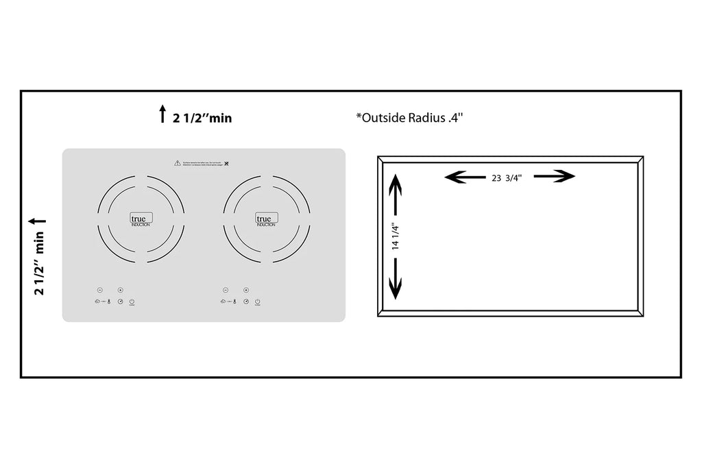 Built-in 23-inch Dual Induction Cooktop Glass-Ceramic Top V949574