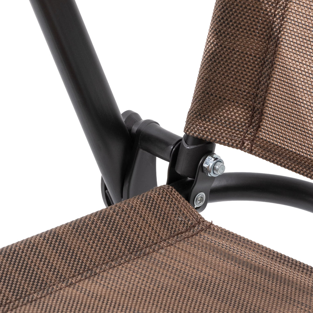 Metal Patio Bistro Table and Folding Chairs Set of 3 Brown P487