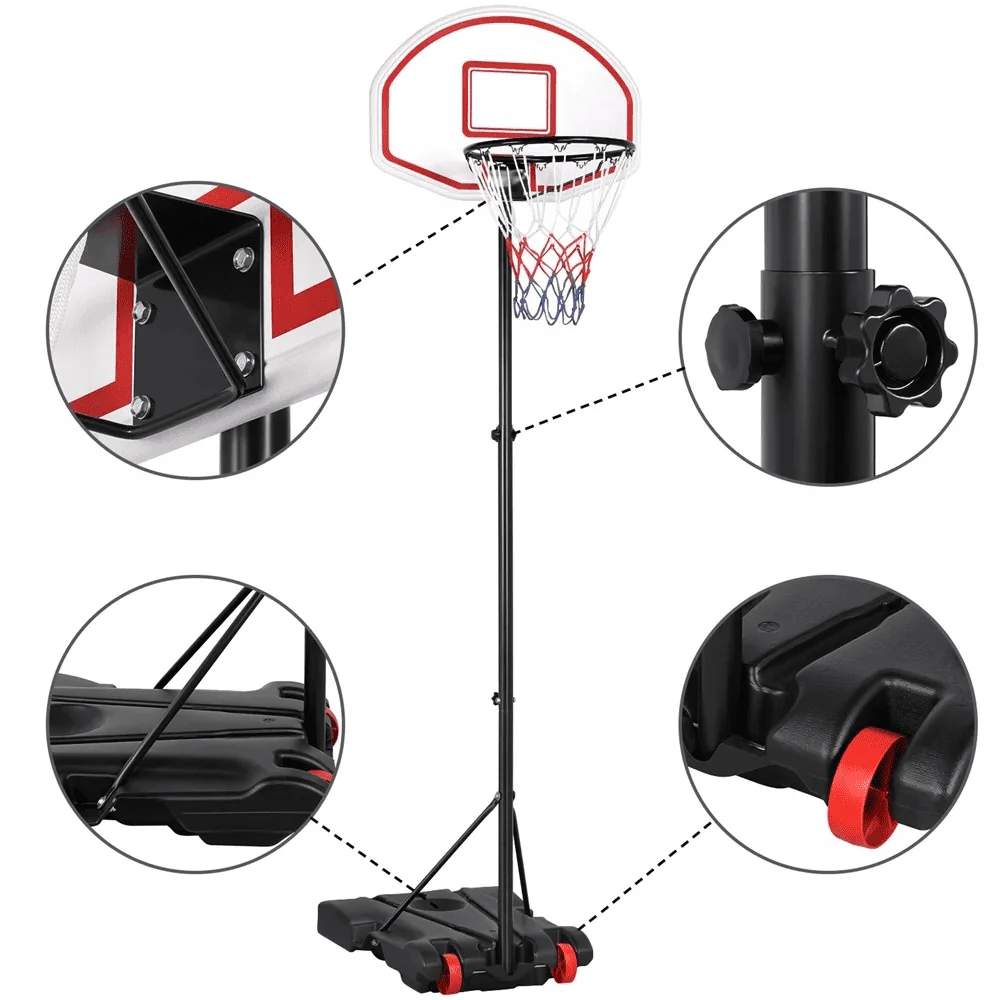 28 in. Portable Height Adjustable Basketball Hoop System O20544
