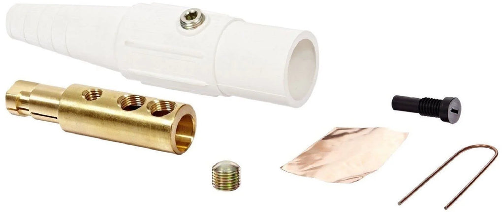 White Brass 400Amp 600V Inline Male A4045