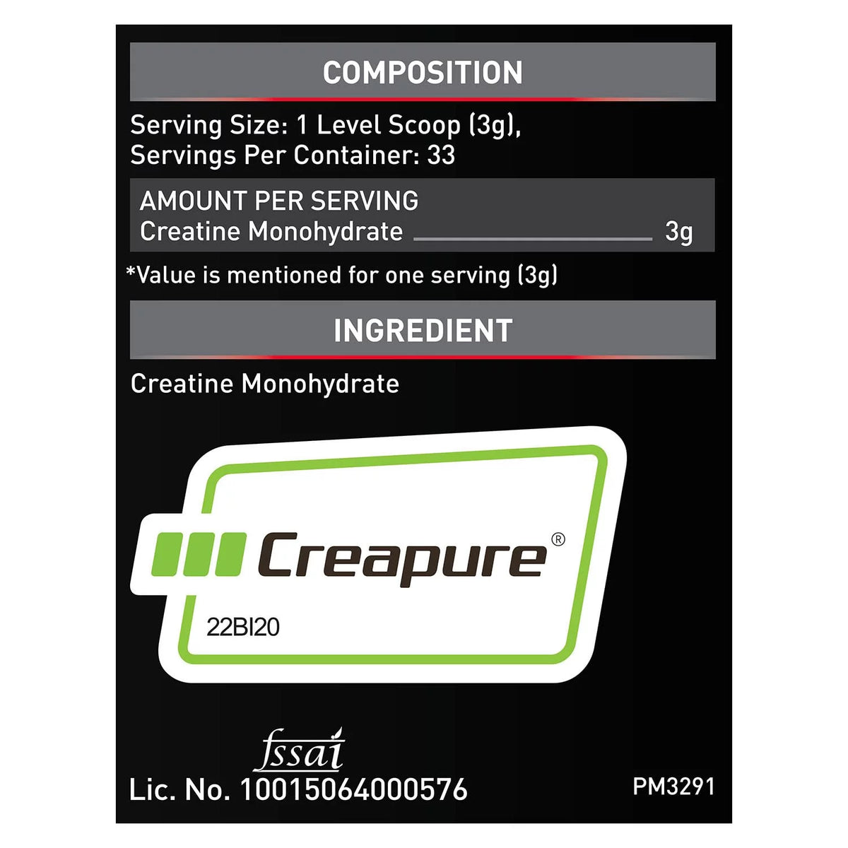Creatine Powder Pack of 100 gms Unflavoured B491