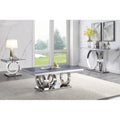 Modern Gray Mirrored Coffee Table End Table Accent Table A70623