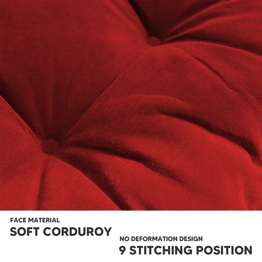 22 Inch Square Cotton Floor Pillow, 2Pcs Wine Red R53981