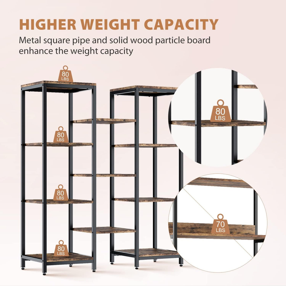 4 Tier Wood and Metal Bookshelf N121108