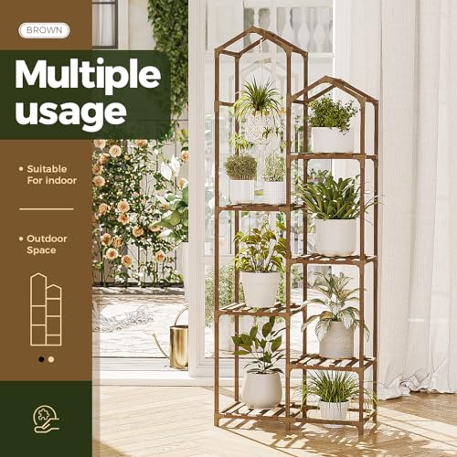 11 Tier Wood Plant Stand K98926